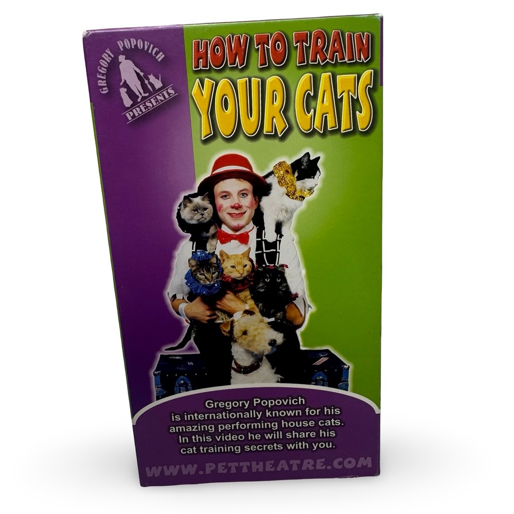 How To Train Your Cats VHS Gregory Popovich Pet Comedy Animal Show Tape 90s